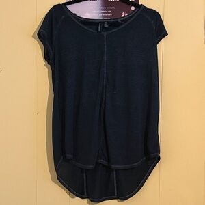 Cynthia Rowley Black Short Sleeve High-Low Tee